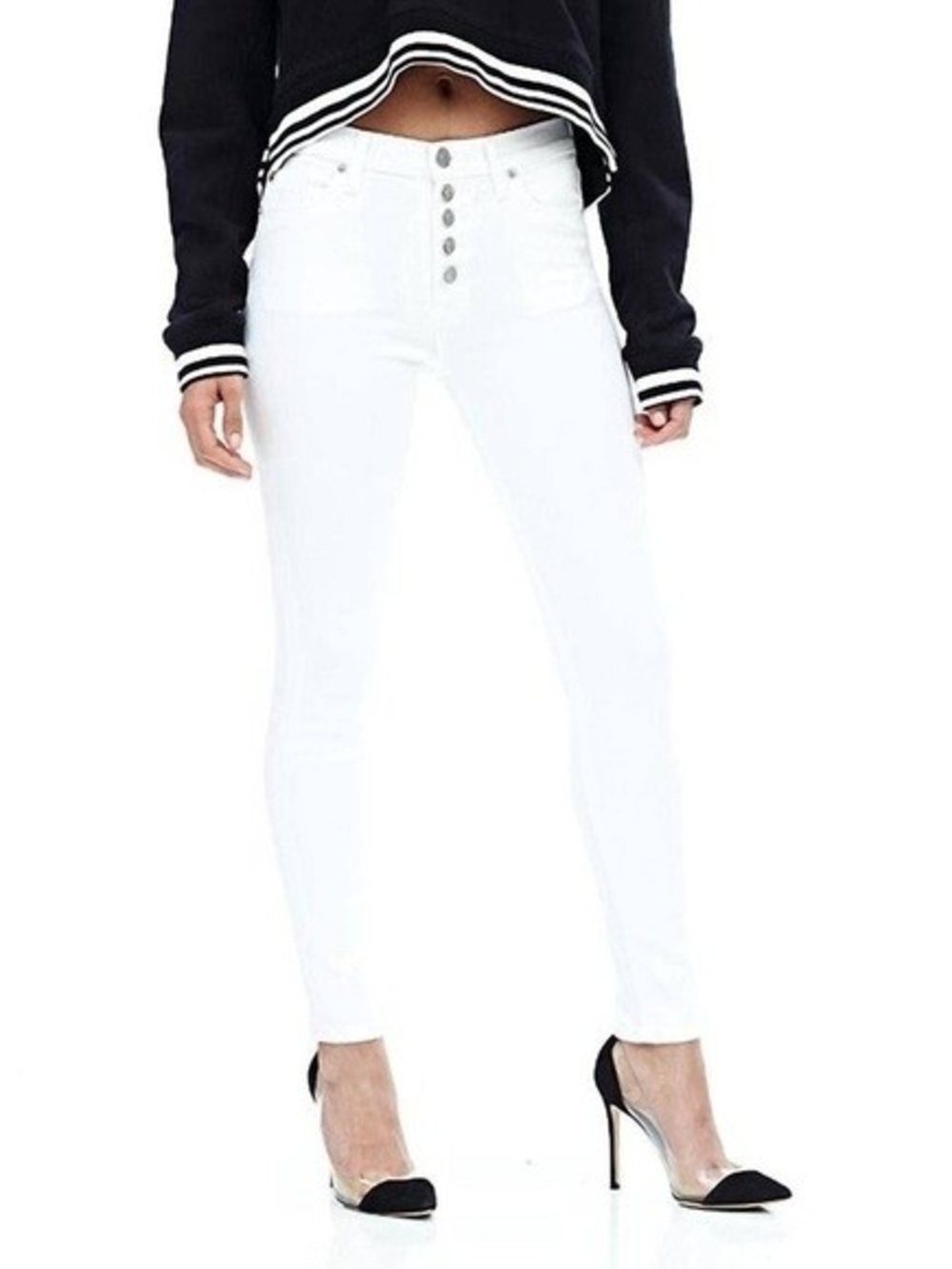 Hudson Jeans White High Rise Skinny Jeans 26 Preppy Y2K Quiet Luxury Summer